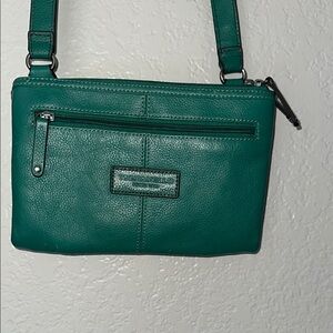 TIGNANELLO Teal Leather Crossbody Bag